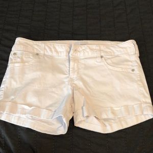 White denim shorts